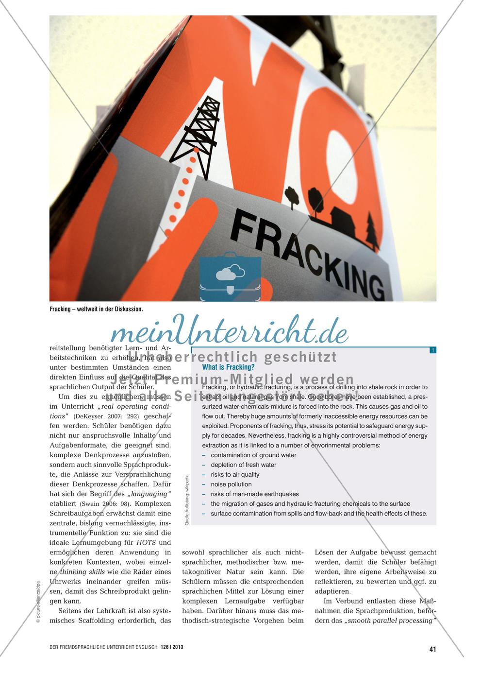 Fracking in North Dakota - Scaffolding Higher Order Thinking Skills through Writing Preview 2