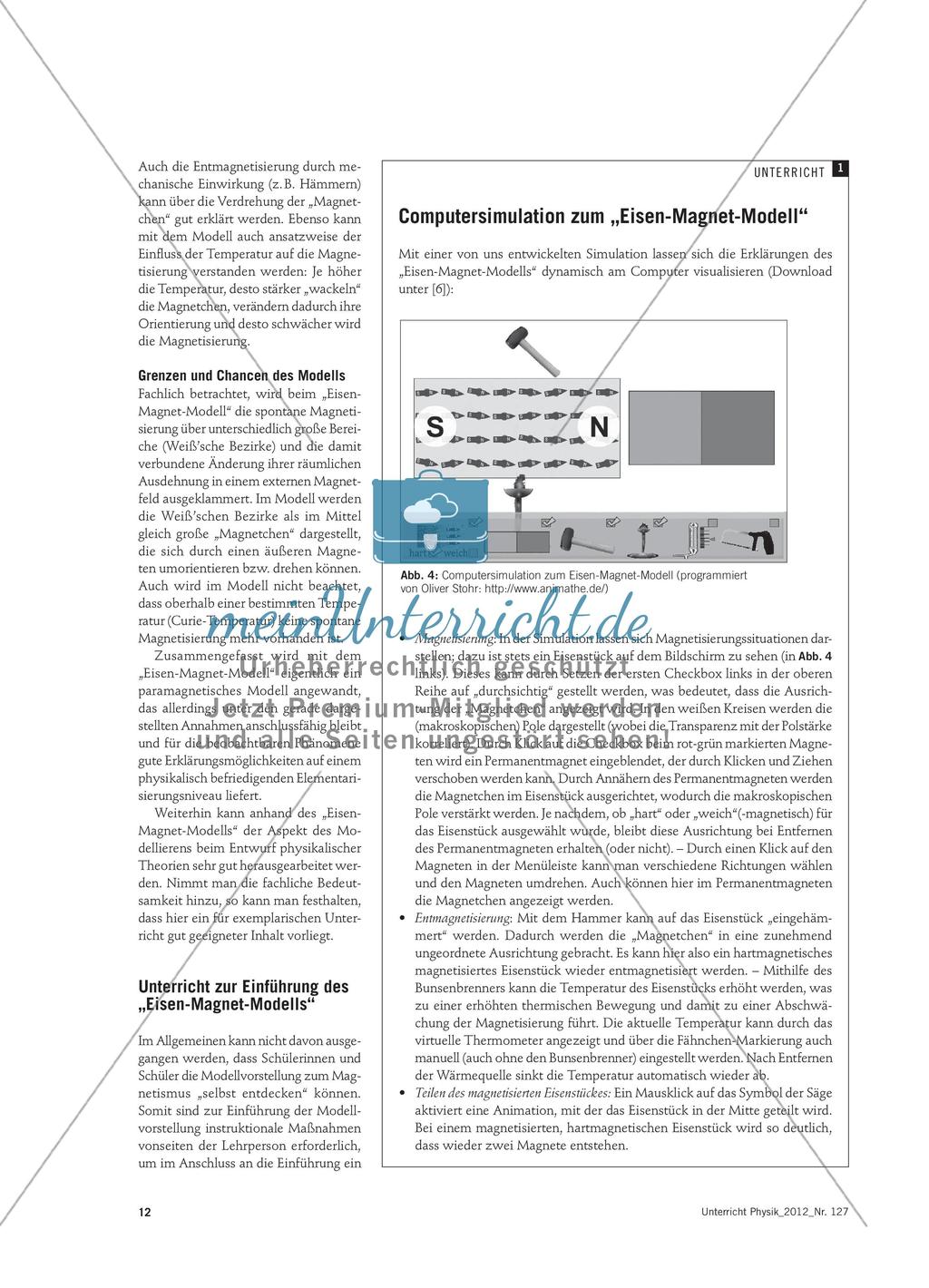 Das Eisen-Magnet-Modell im Unterricht - Chancen und Grenzen Preview 3