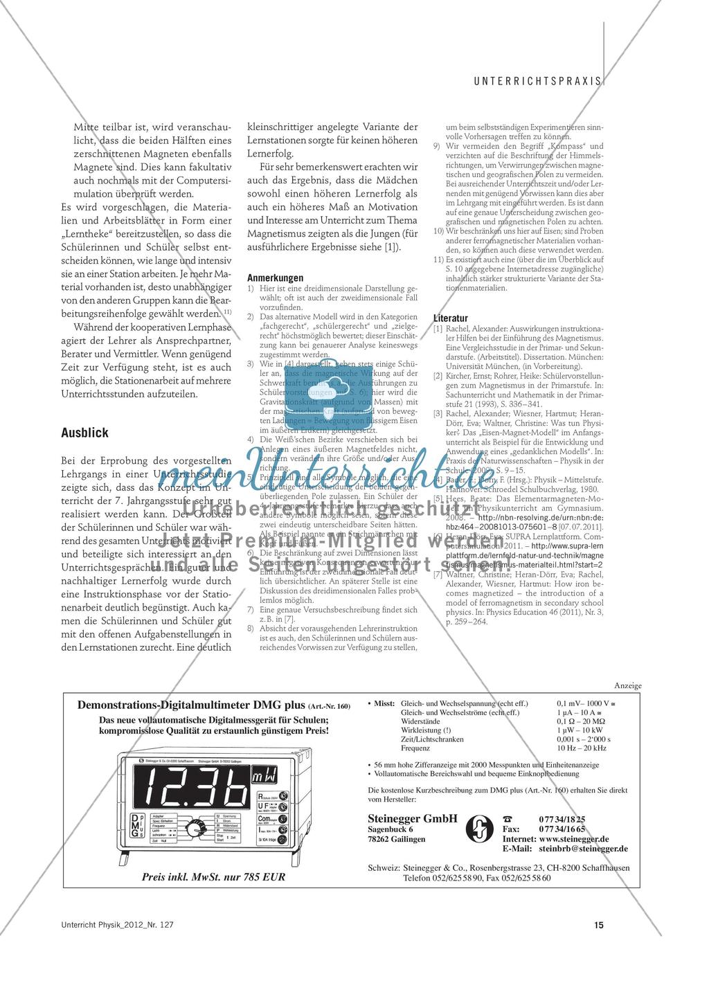 Das Eisen-Magnet-Modell im Unterricht - Chancen und Grenzen Preview 6