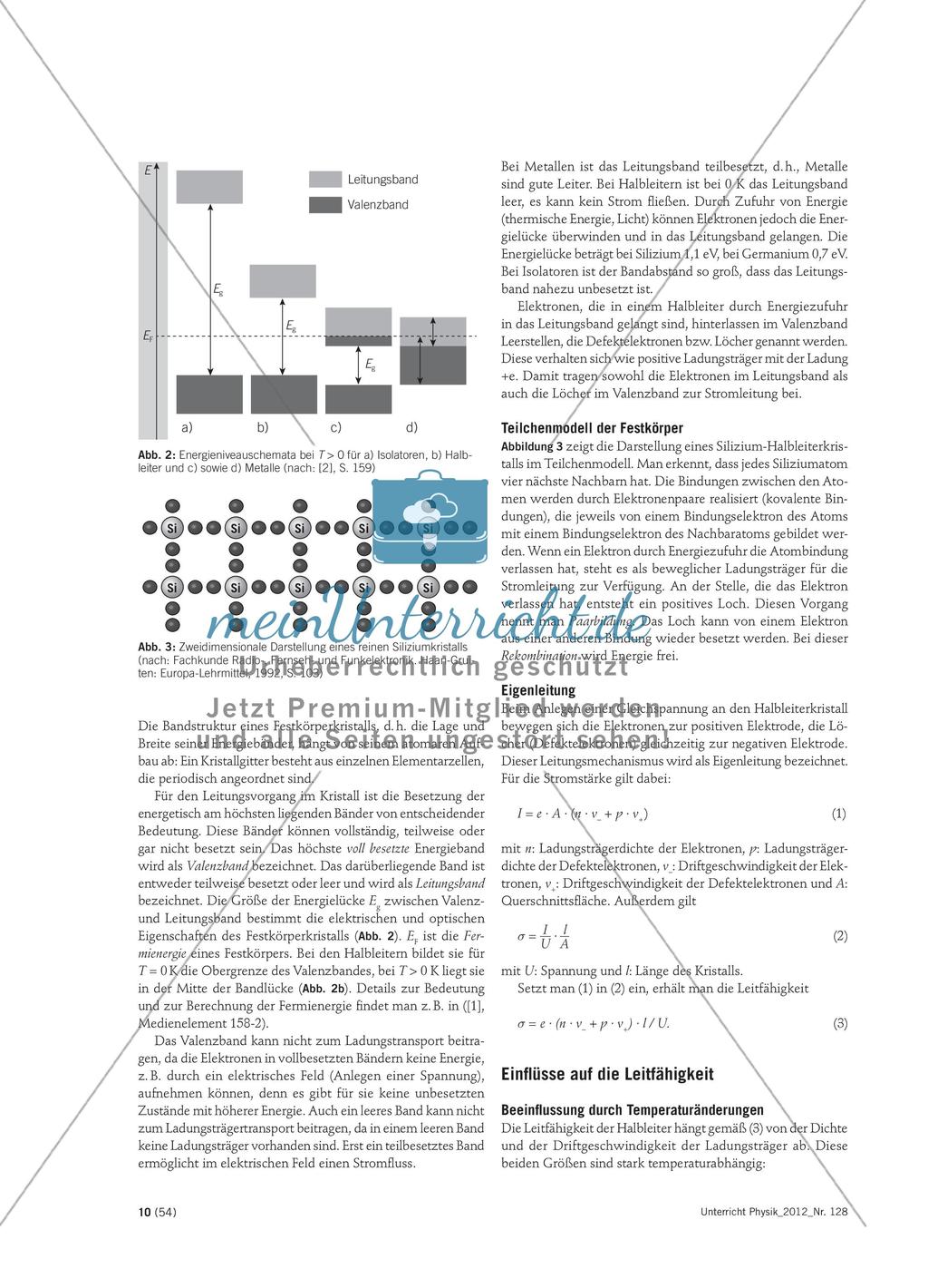 Halbleiterphysik im Überblick - Fachliche Schwerpunkte bei der Behandlung von Halbleitern im Physikunterricht Preview 2