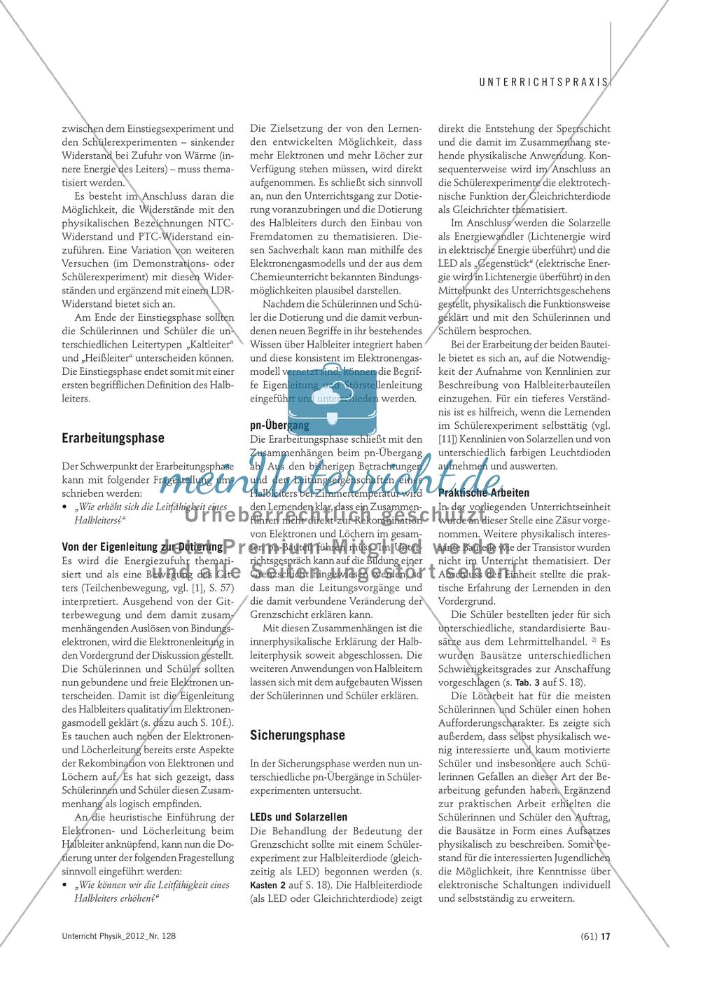 Vom Elektronengasmodell zum pn-Übergang - Ein Unterrichtsgang zur Halbleiterphysik für die Sekundarstufe I Preview 3