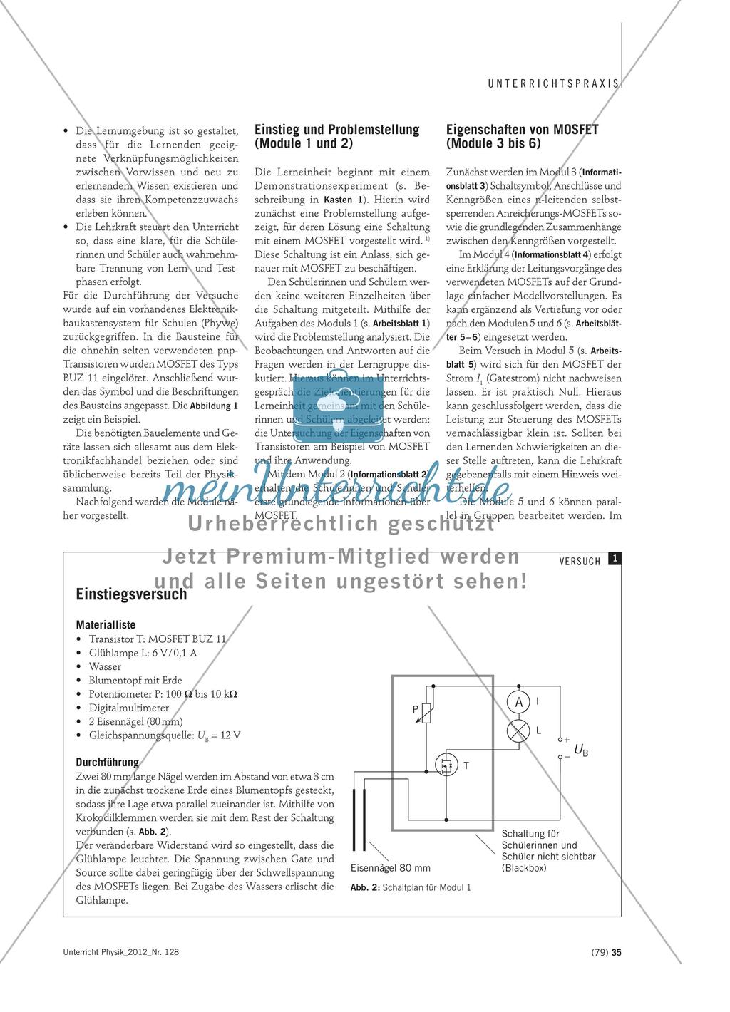 Unipolare Transistoren - Unterrichtsmodule zu ihren Eigenschaften und Anwendungen Preview 2