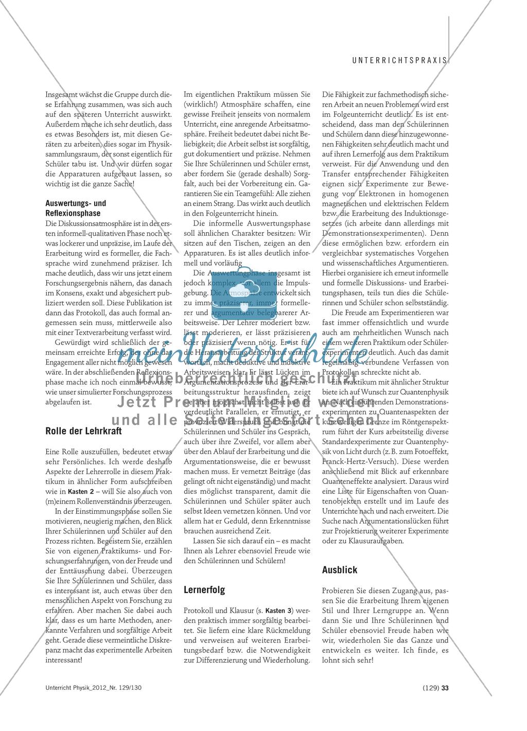 Experimentell, fachmethodisch und kommunikativ - Anregungen für ein prozessbezogenes Praktikum Preview 8