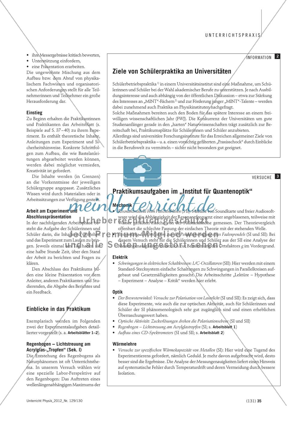 Schülerpraktika an der Universität - Einblicke in wissenschaftliches Arbeiten gewinnen Preview 2