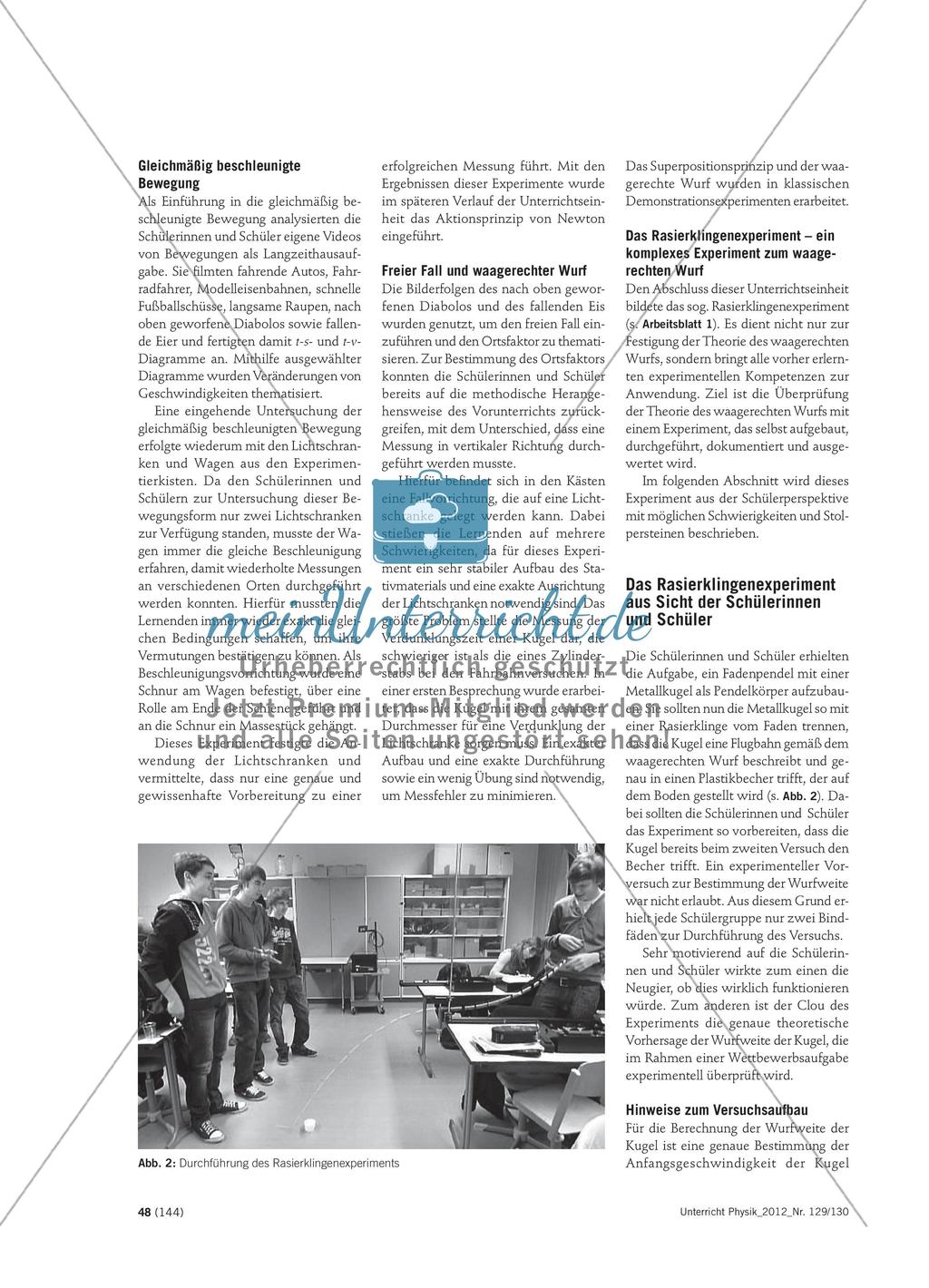 Experimentelle Fähigkeiten schrittweise aufbauen - Einsatz von Schülerübungskästen zur Mechanik in Klasse 10 Preview 3