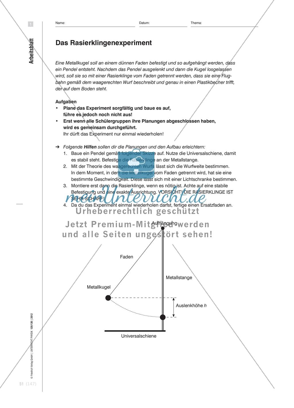 Experimentelle Fähigkeiten schrittweise aufbauen - Einsatz von Schülerübungskästen zur Mechanik in Klasse 10 Preview 6