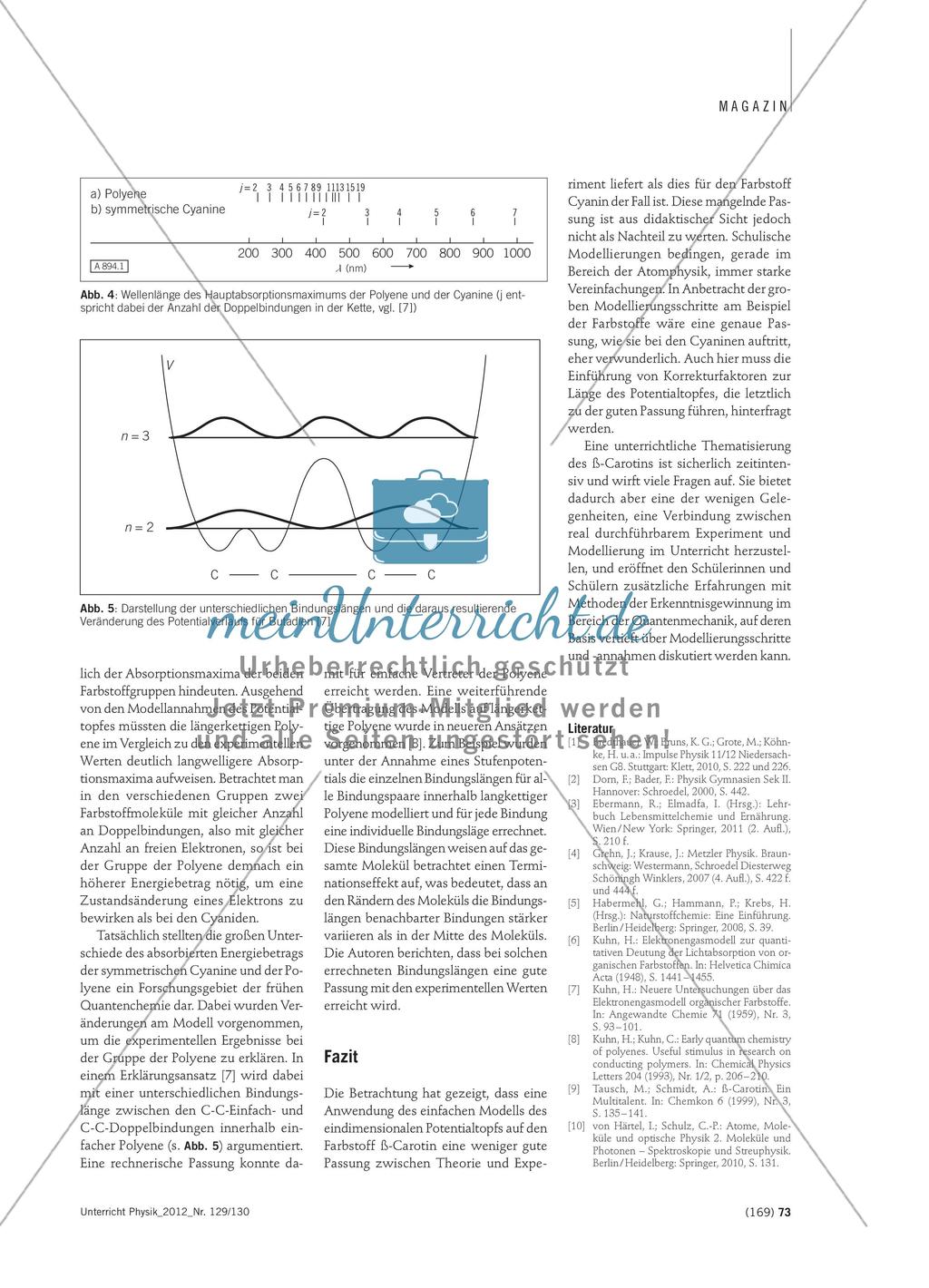 Absorptionsmessungen am Farbstoffmolekül ß-Carotin - Eine Anwendung des eindimensionalen Potentialtopfs Preview 4