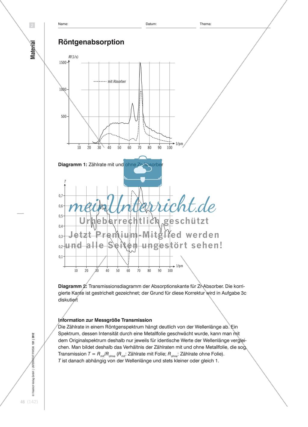 Absorptionsspektrum für Röntgenstrahlung Preview 3