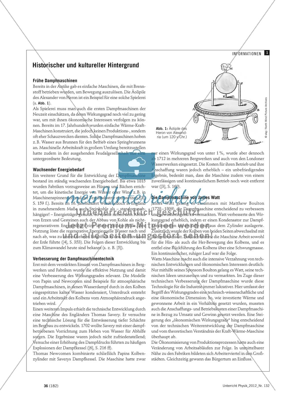 Von der Dampfmaschine zum Kreisprozess - Wirkungsgrade in technisch-wissenschaftlichen und ökonomischen Kontexten Preview 2