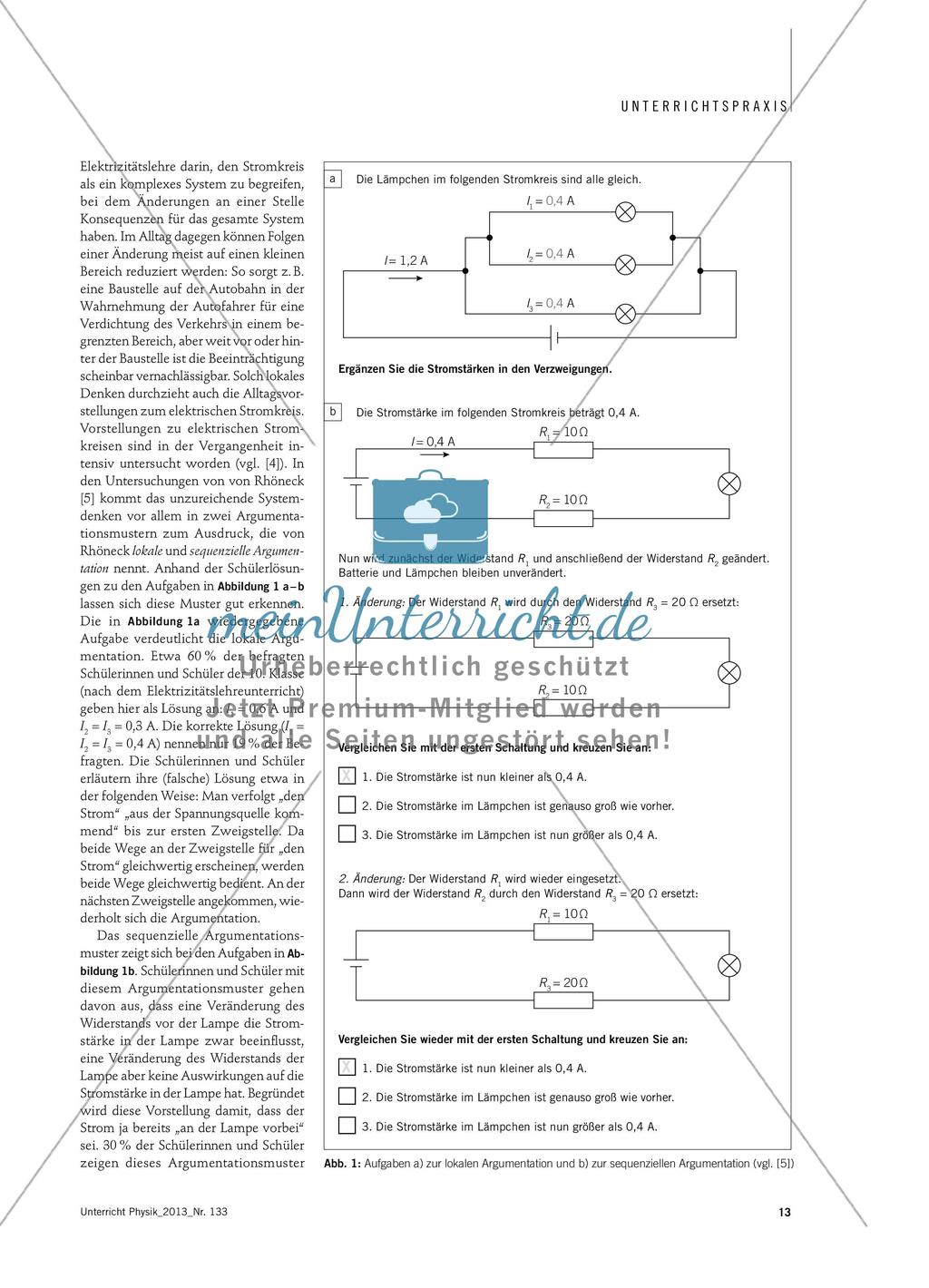 Lernhilfe oder Lernhindernis? - Modelle von Leitungsvorgängen in Stromkreisen unter der Lupe Preview 2