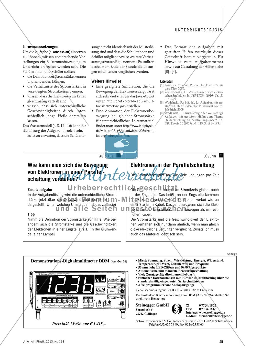 Elektronenbewegung in der Parallelschaltung - Eine Aufgabe mit gestuften Hilfen Preview 4