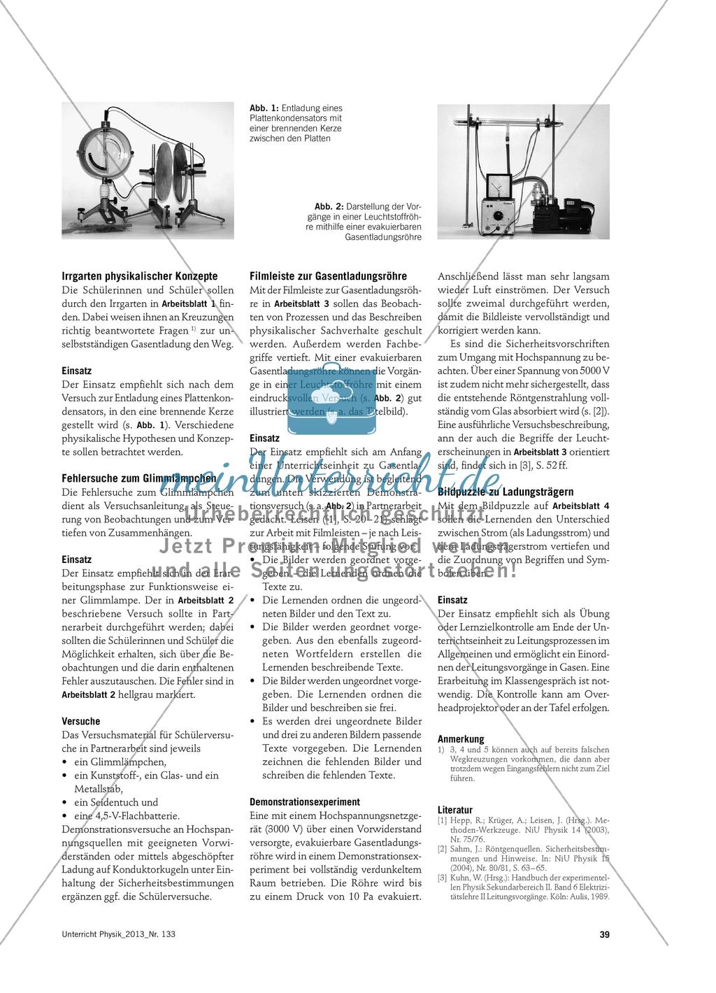 Stromleitung in Gasen - Methoden-Werkzeuge und Experimente Preview 2