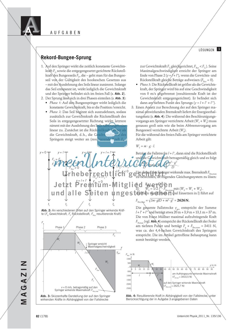 Einen Bungee-Springer am Bungee-Seil halten?! - Theoretische und experimentelle Betrachtungen zum Bungee-Jumping Preview 5