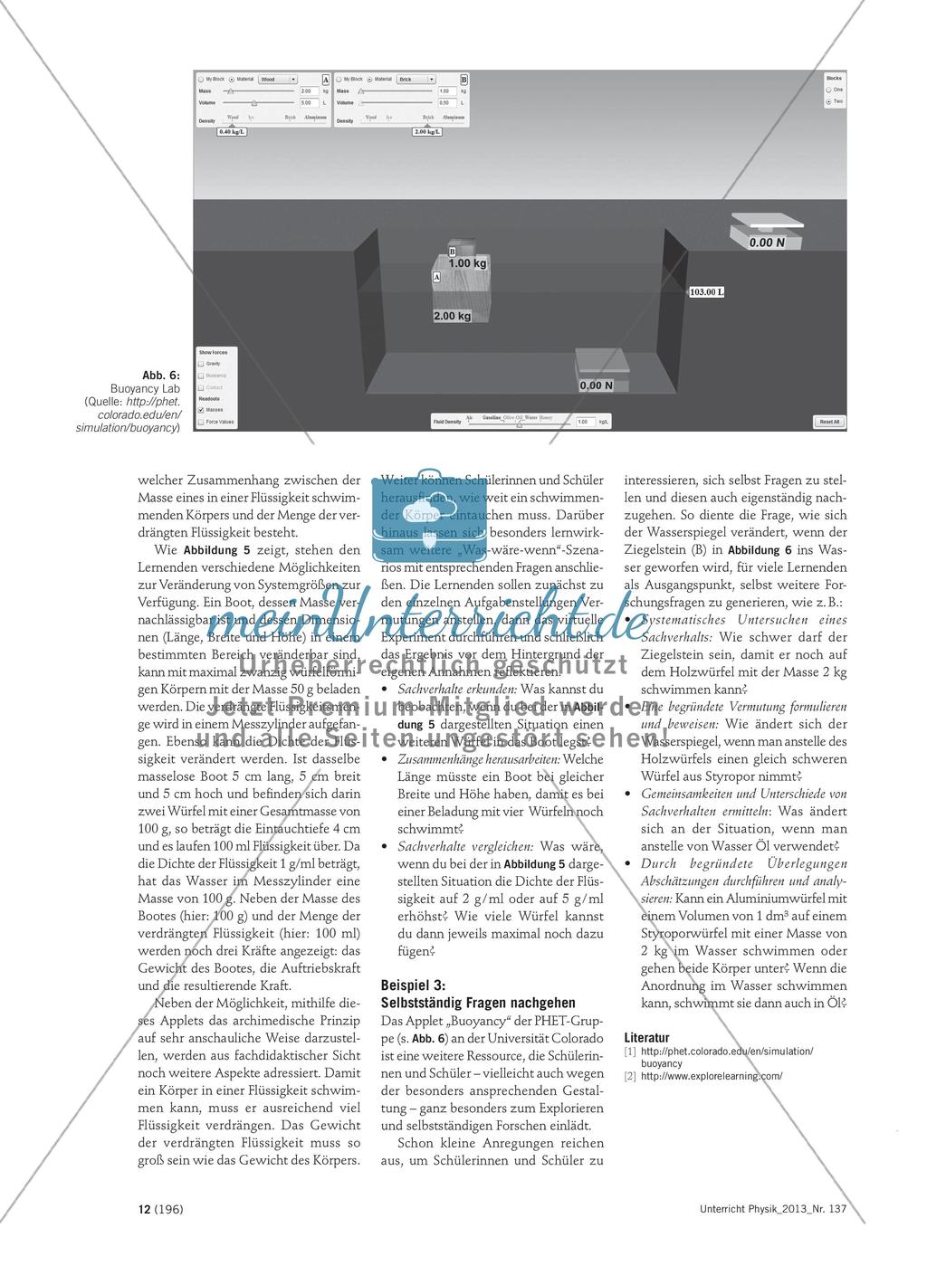 Computersimulationen zum Auftrieb - Fachdidaktischer Mehrwert dynamischer Repräsentationen Preview 3