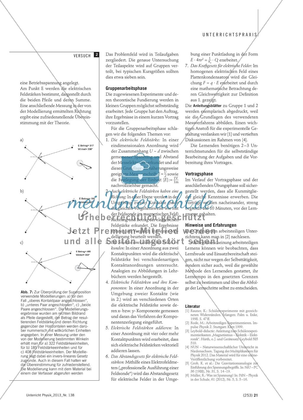 Die Struktur elektrischer Felder erkunden - Arbeitsteilige Experimente mit einer einfachen Feldsonde Preview 4