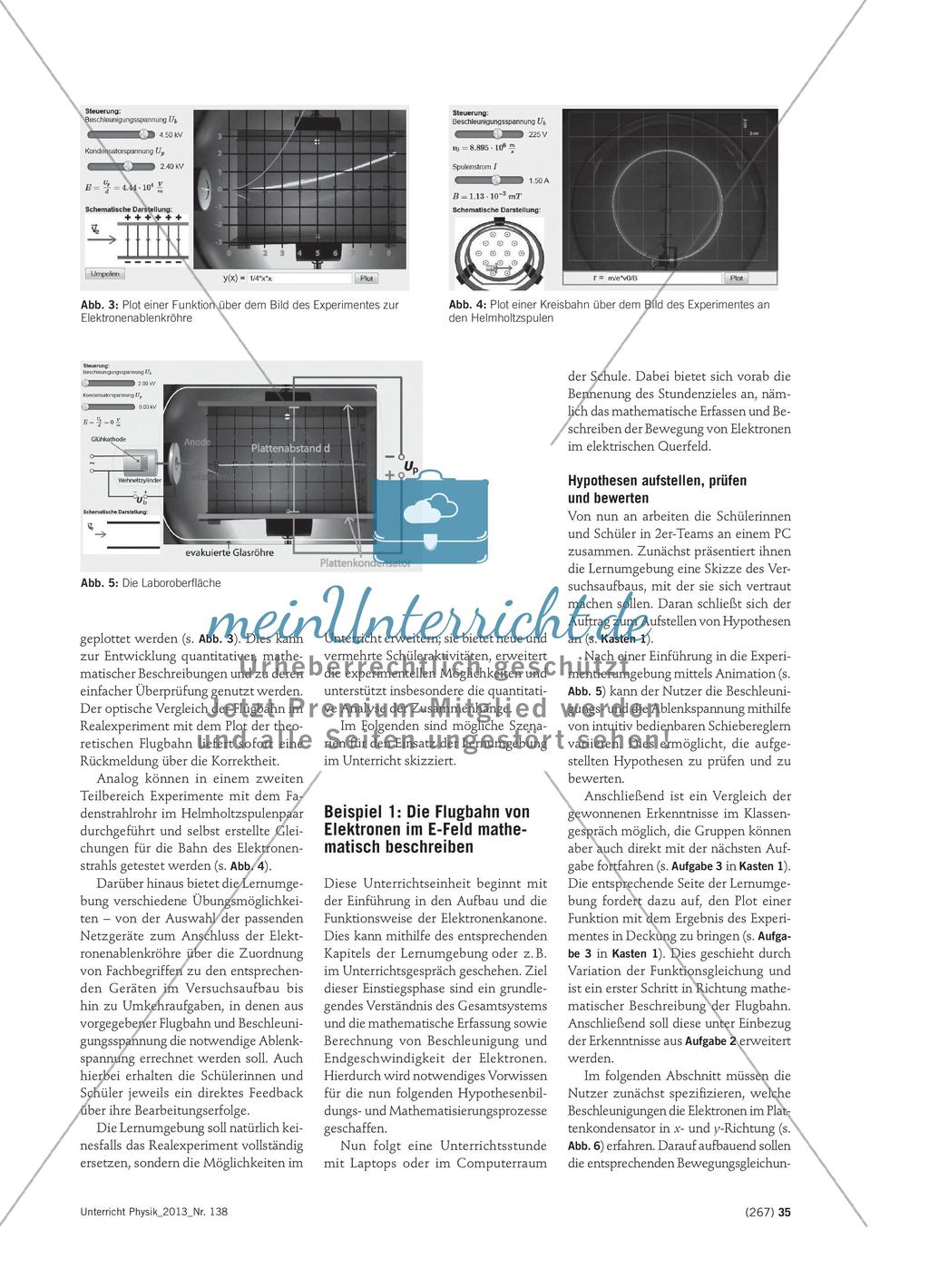 Elektronenstrahlen im E- und B-Feld - Eine interaktive Lernumgebung zum Informieren, Experimentieren und Üben Preview 2