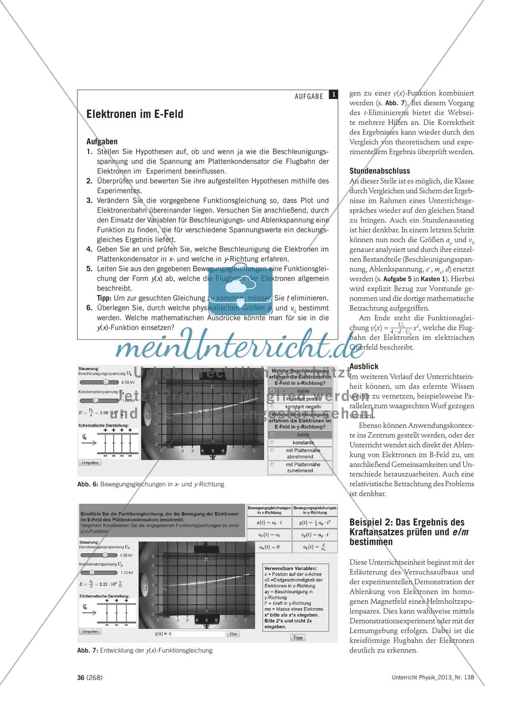 Elektronenstrahlen im E- und B-Feld - Eine interaktive Lernumgebung zum Informieren, Experimentieren und Üben Preview 3
