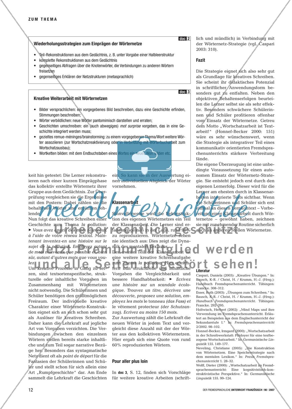 Netze kreativ nutzen - Kreatives Schreiben zum Thema la pollution Preview 3