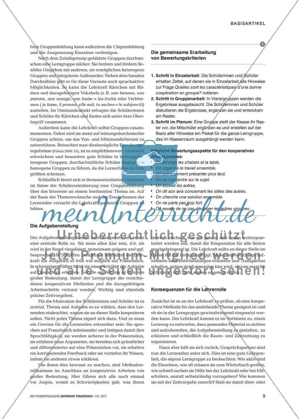 Kooperatives Lernen im Französischunterricht - … et maintenant travaillez en groupes Preview 4