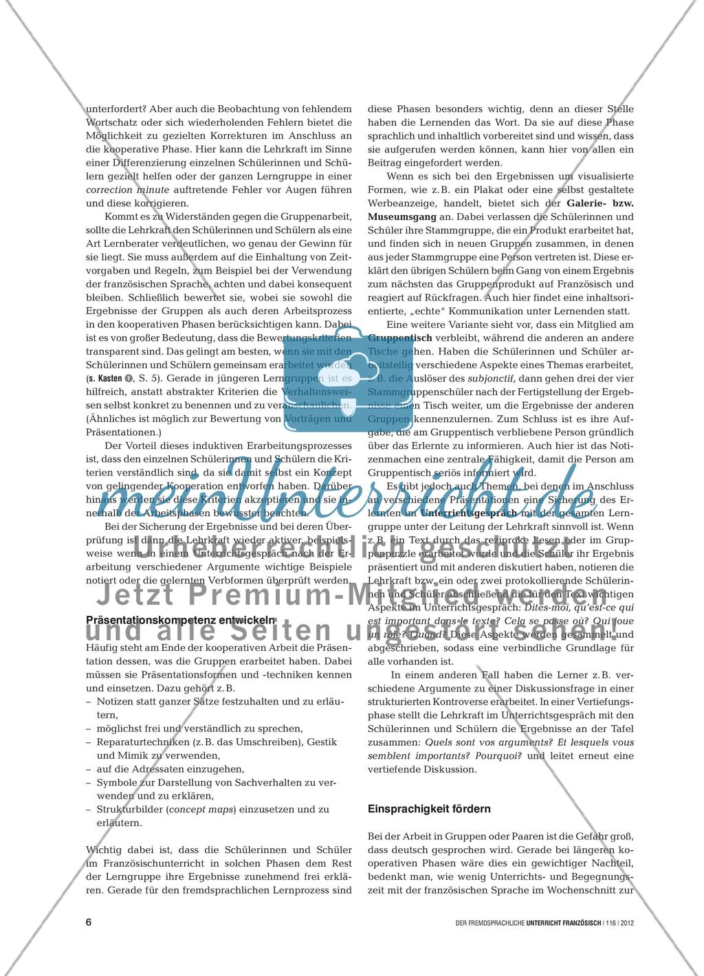Kooperatives Lernen im Französischunterricht - … et maintenant travaillez en groupes Preview 5