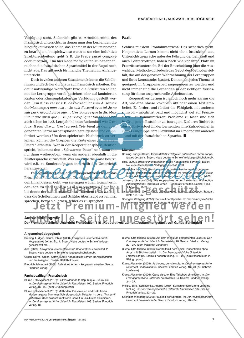 Kooperatives Lernen im Französischunterricht - … et maintenant travaillez en groupes Preview 6