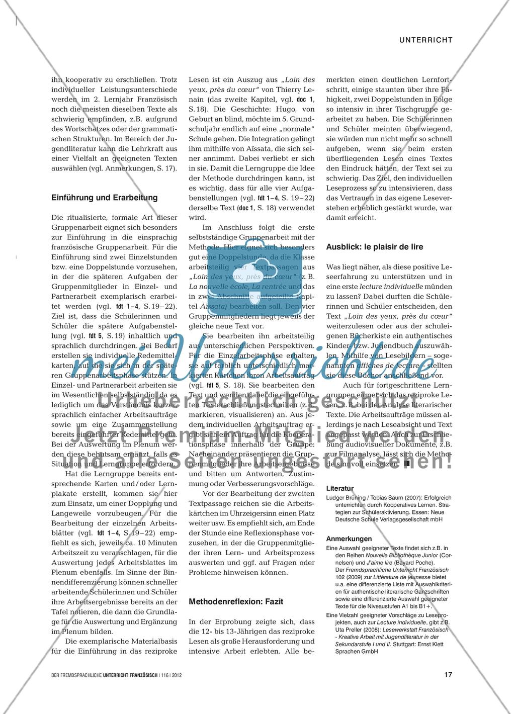 Gemeinsam sind sie stärker - Mit reziprokem Lesen die Lesekompetenz in der Fremdsprache erweitern Preview 2