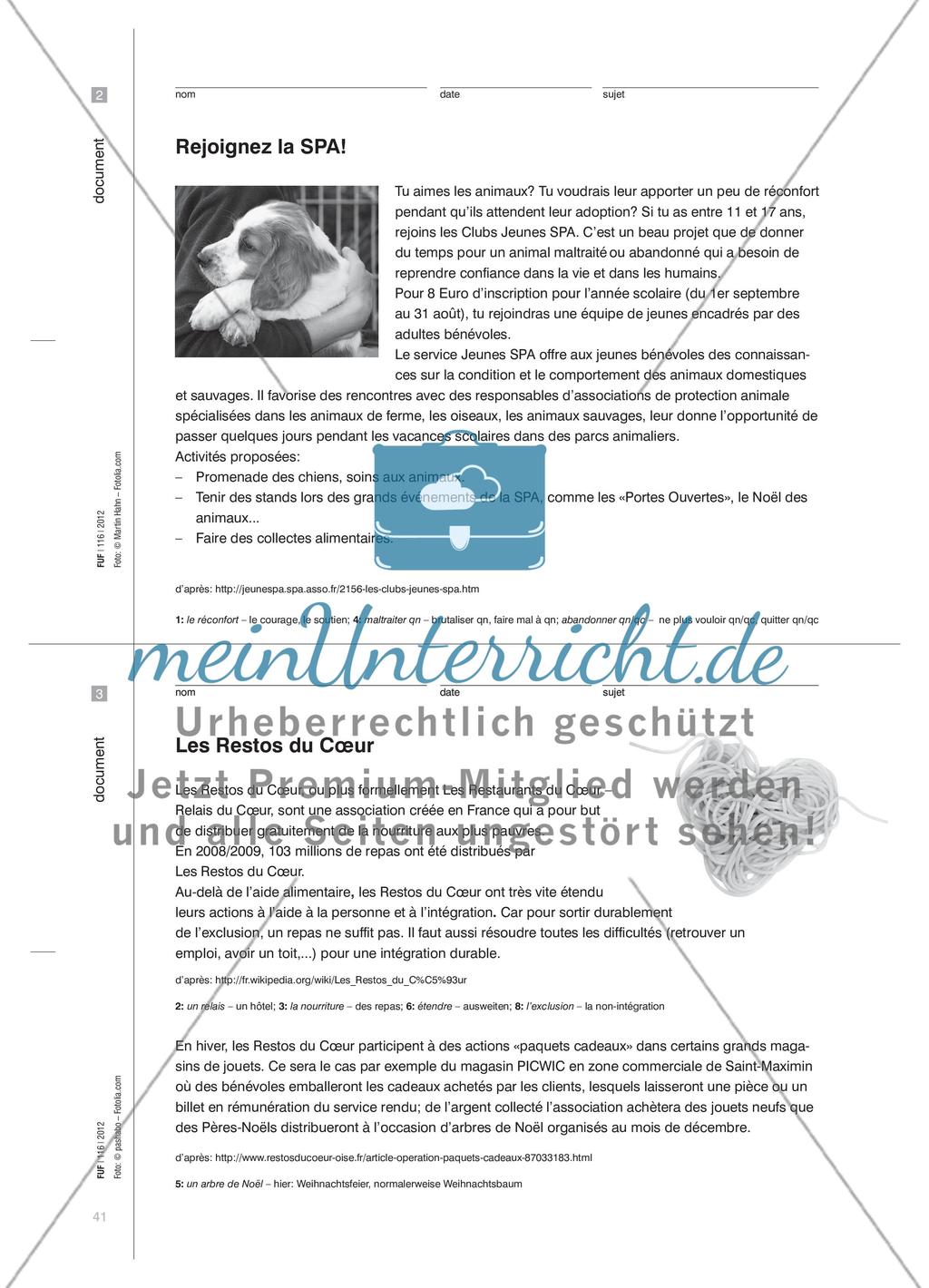 Je veux aider - Mit landeskundlichen Beispielen die Möglichkeiten sozialen Engagements reflektieren Preview 4