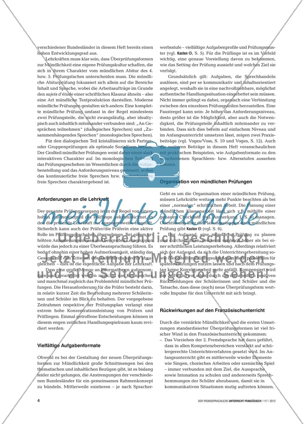 Mündliche Klassenarbeiten und Prüfungen - Anforderungen und Formate zur Überprüfung der Sprechkompetenz Preview 3