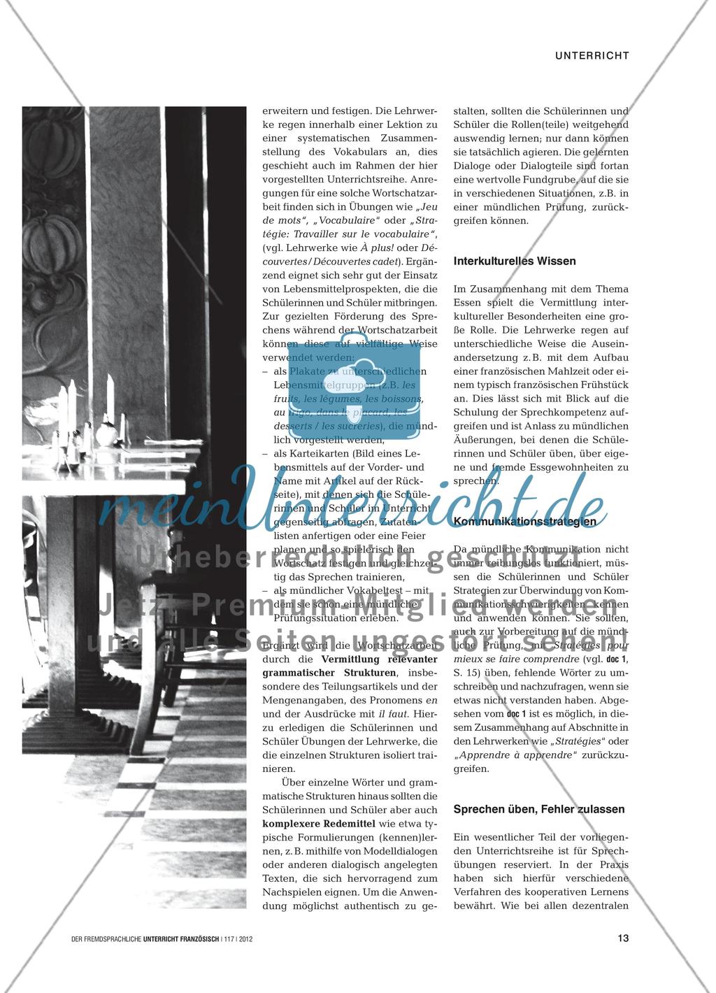 À table! - Mündlichkeit im Rahmen der Lehrbucharbeit fördern Preview 2