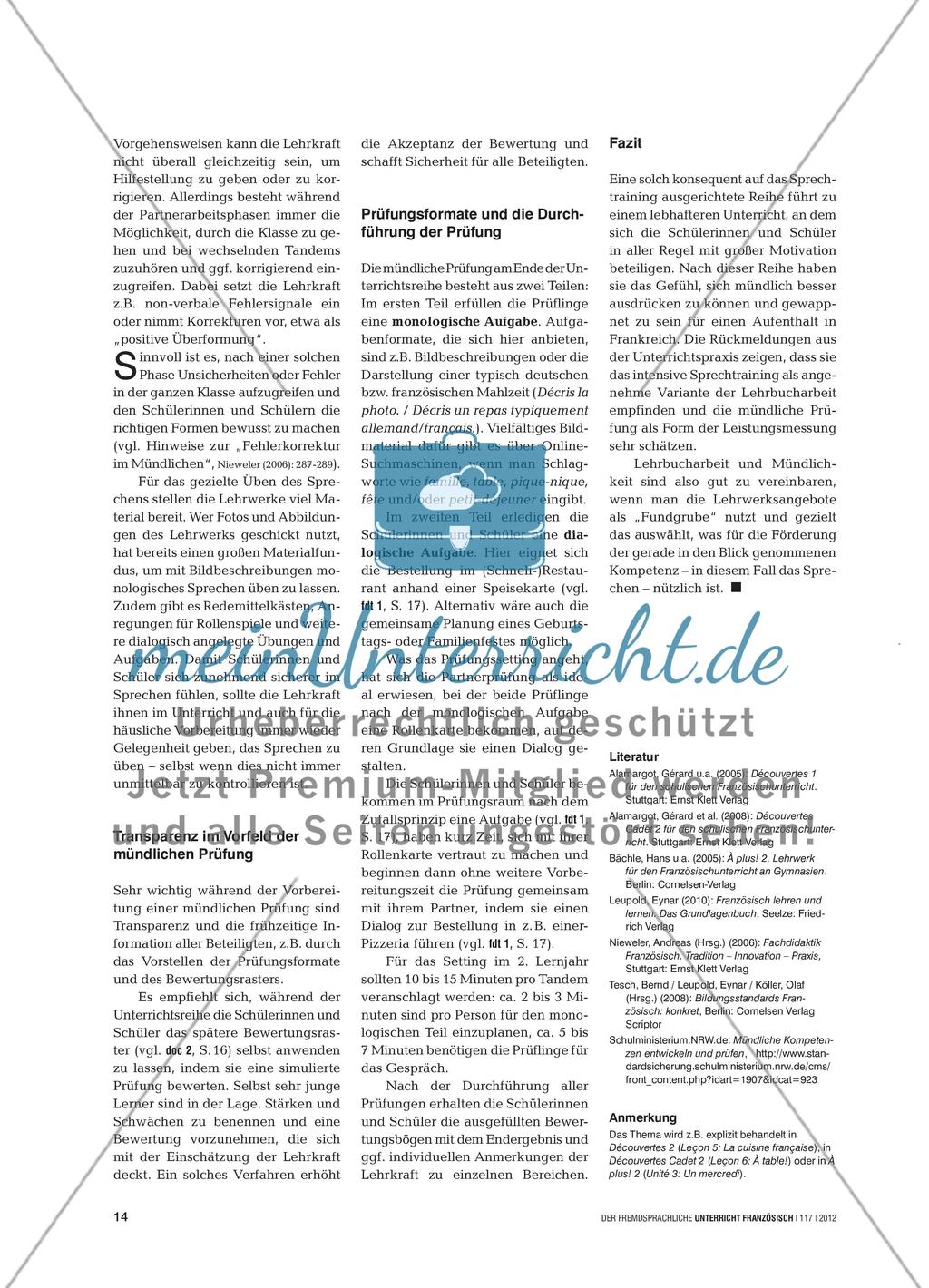 À table! - Mündlichkeit im Rahmen der Lehrbucharbeit fördern Preview 3