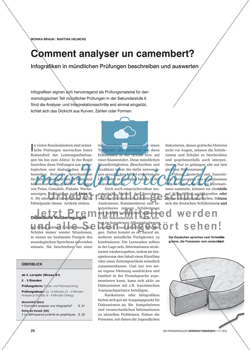 Comment analyser un camembert? - Infografiken in mündlichen Prüfungen beschreiben und auswerten Preview 1