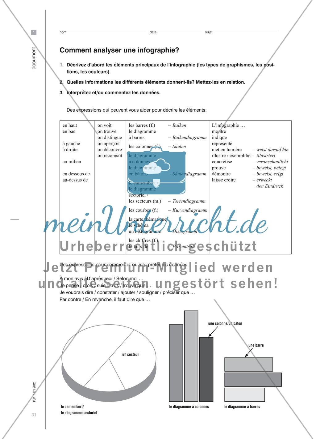 Comment analyser un camembert? - Infografiken in mündlichen Prüfungen beschreiben und auswerten Preview 4