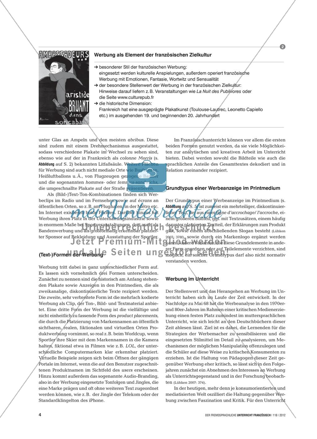 Werbung im Französischunterricht Preview 3