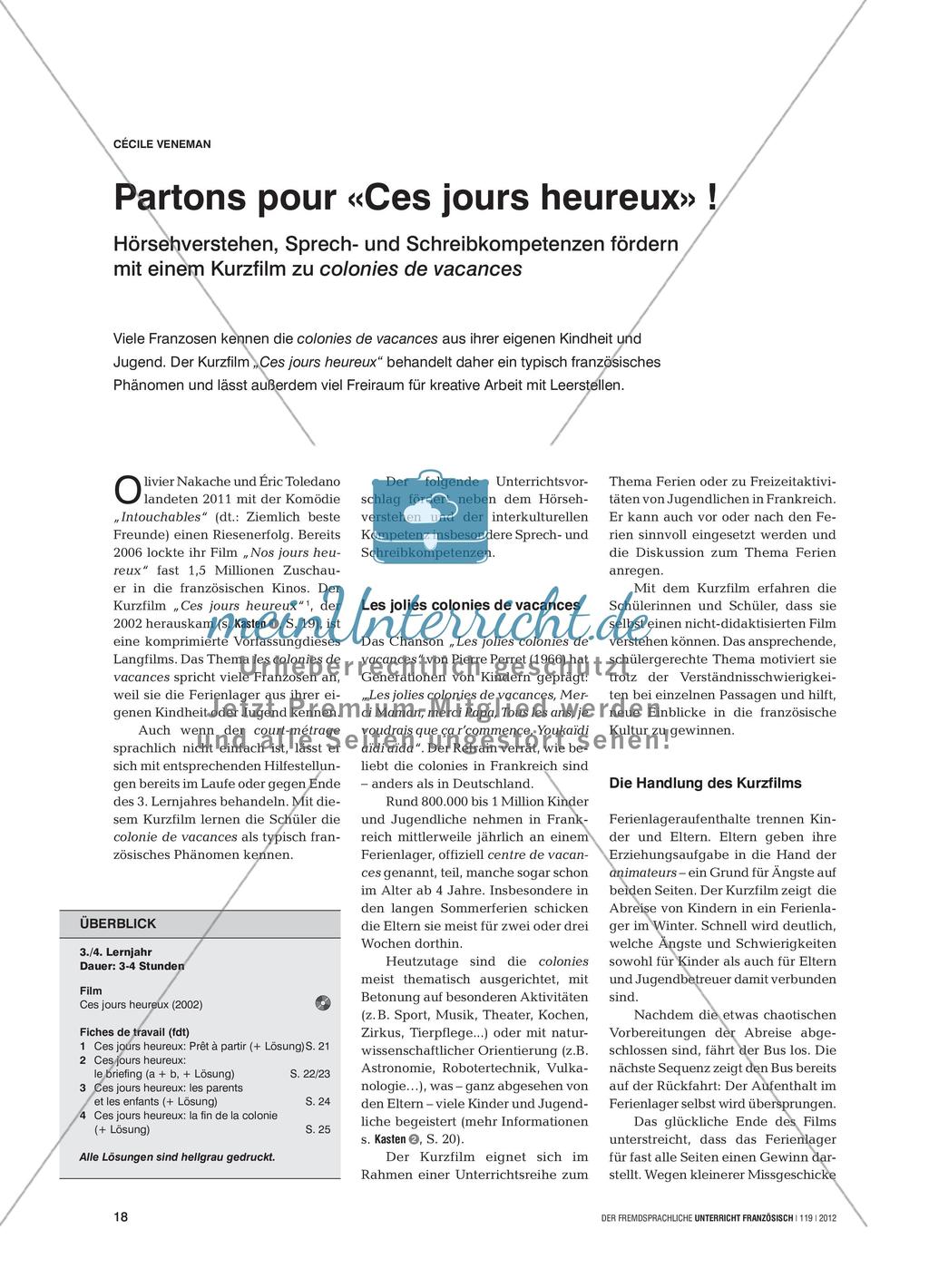 Filmarbeit: Kurzfilm «Ces jours heureux» Preview 1