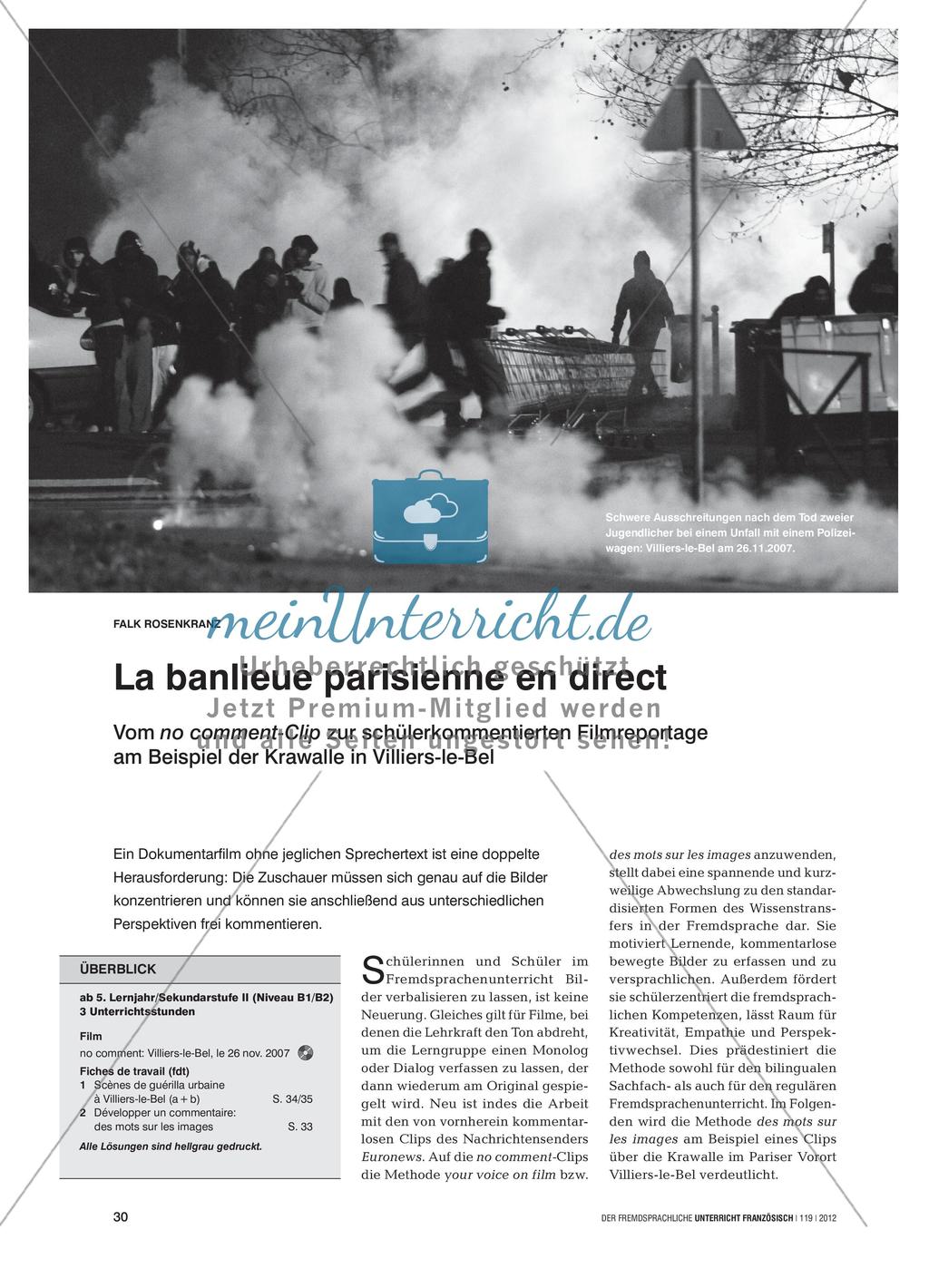 Filmarbeit: no comment-Clip zu Krawallen in Villiers-le-Bel Preview 1