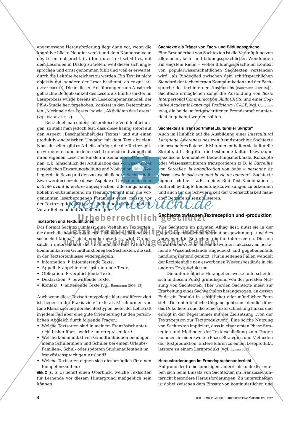 Sachtexte im Französischunterricht Preview 3