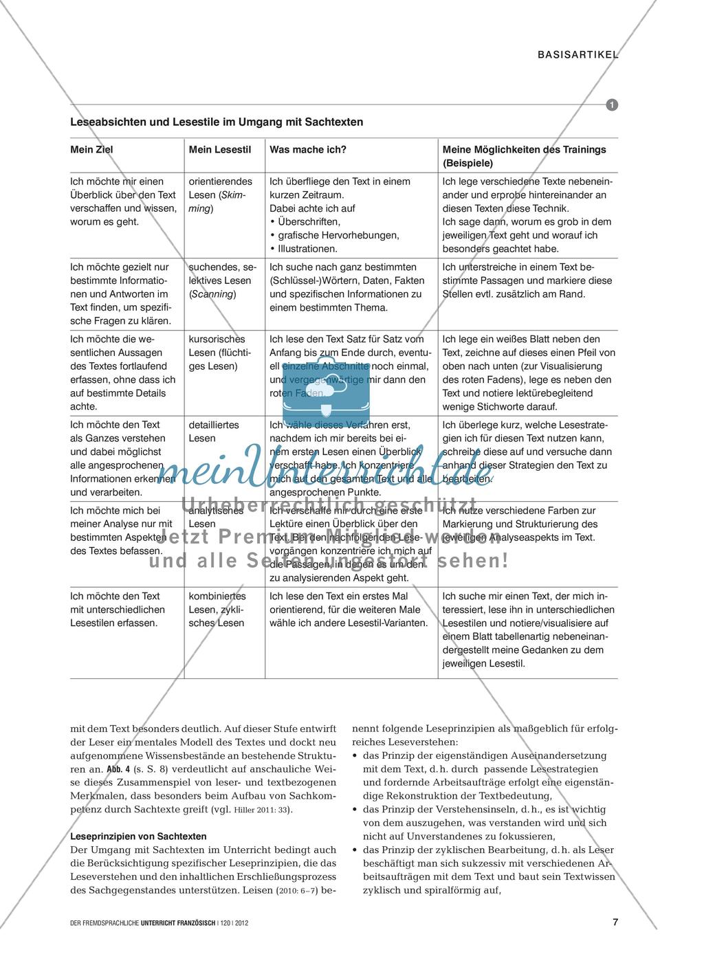 Sachtexte im Französischunterricht Preview 6