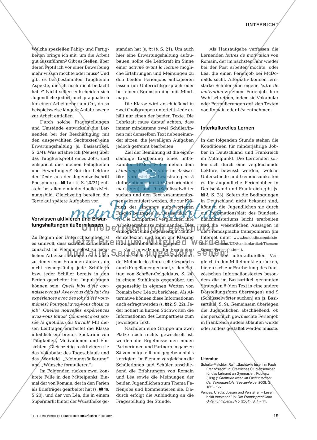 Sachtexte: Informationen über Ferienjobs Preview 2