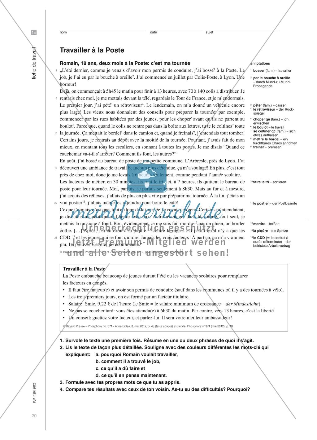 Sachtexte: Informationen über Ferienjobs Preview 3