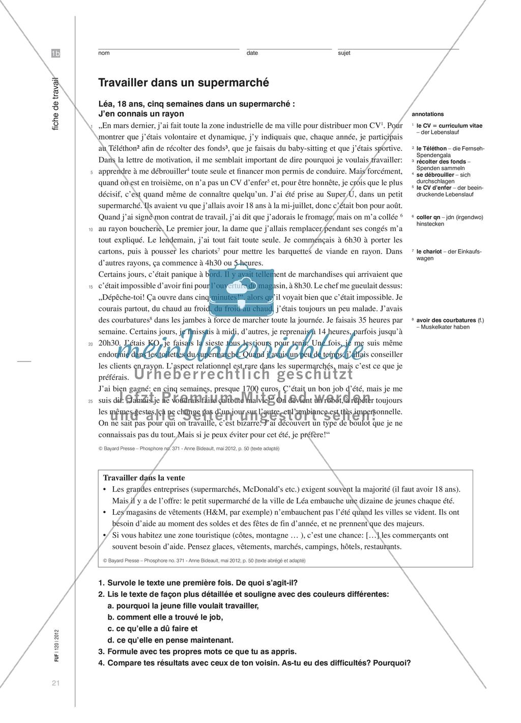 Sachtexte: Informationen über Ferienjobs Preview 4