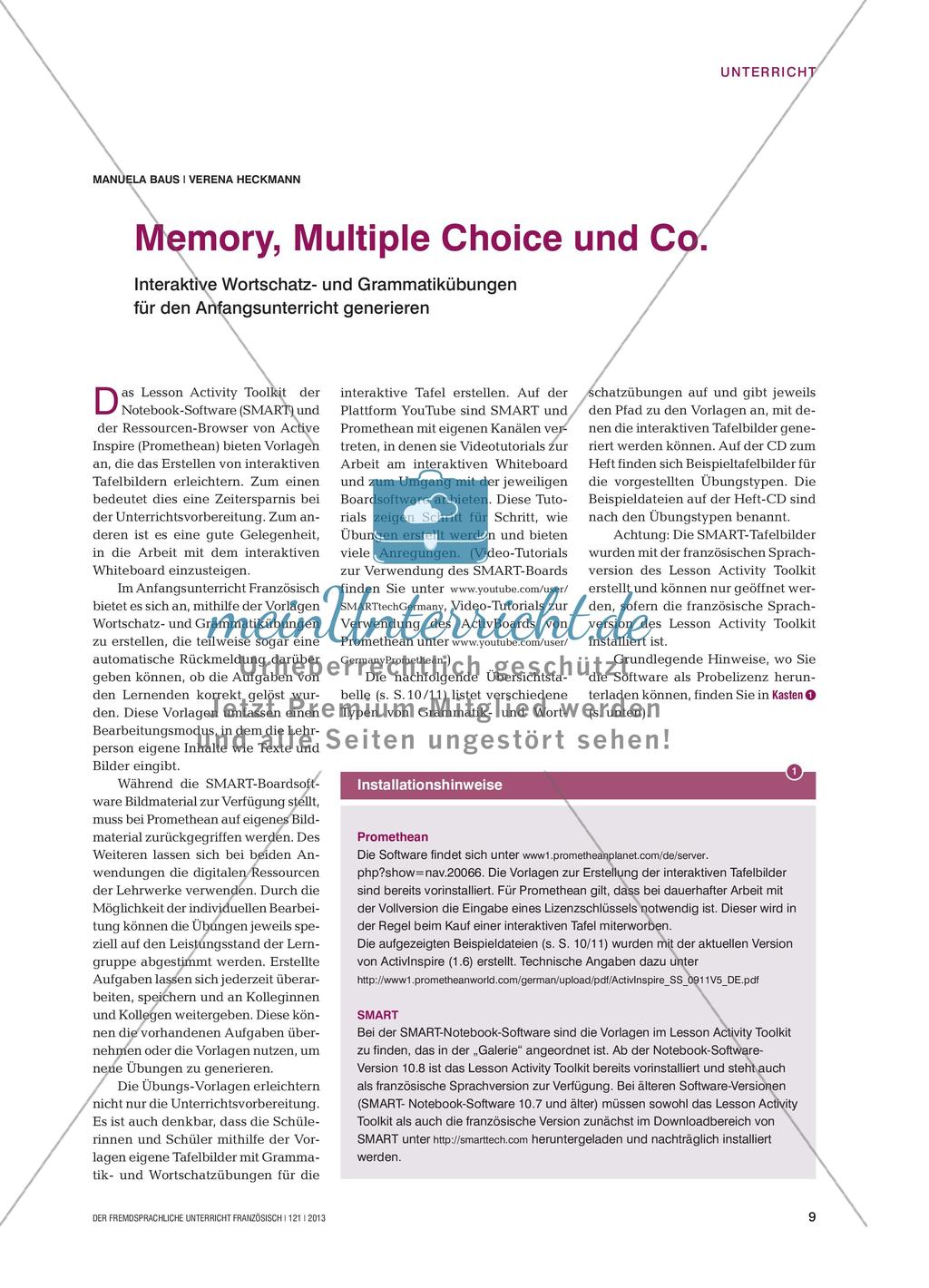 Interaktive Wortschatz- und Grammatikübungen Preview 1