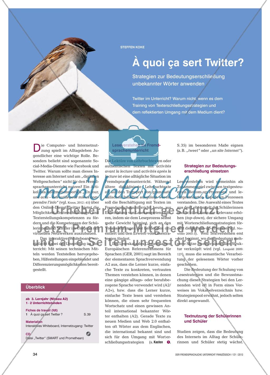 Twitter im Französischunterricht Preview 1