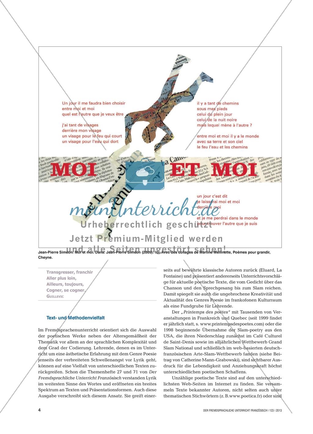 Poesie im Französischunterricht Preview 3