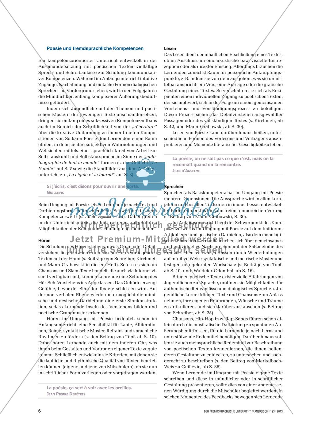 Poesie im Französischunterricht Preview 5