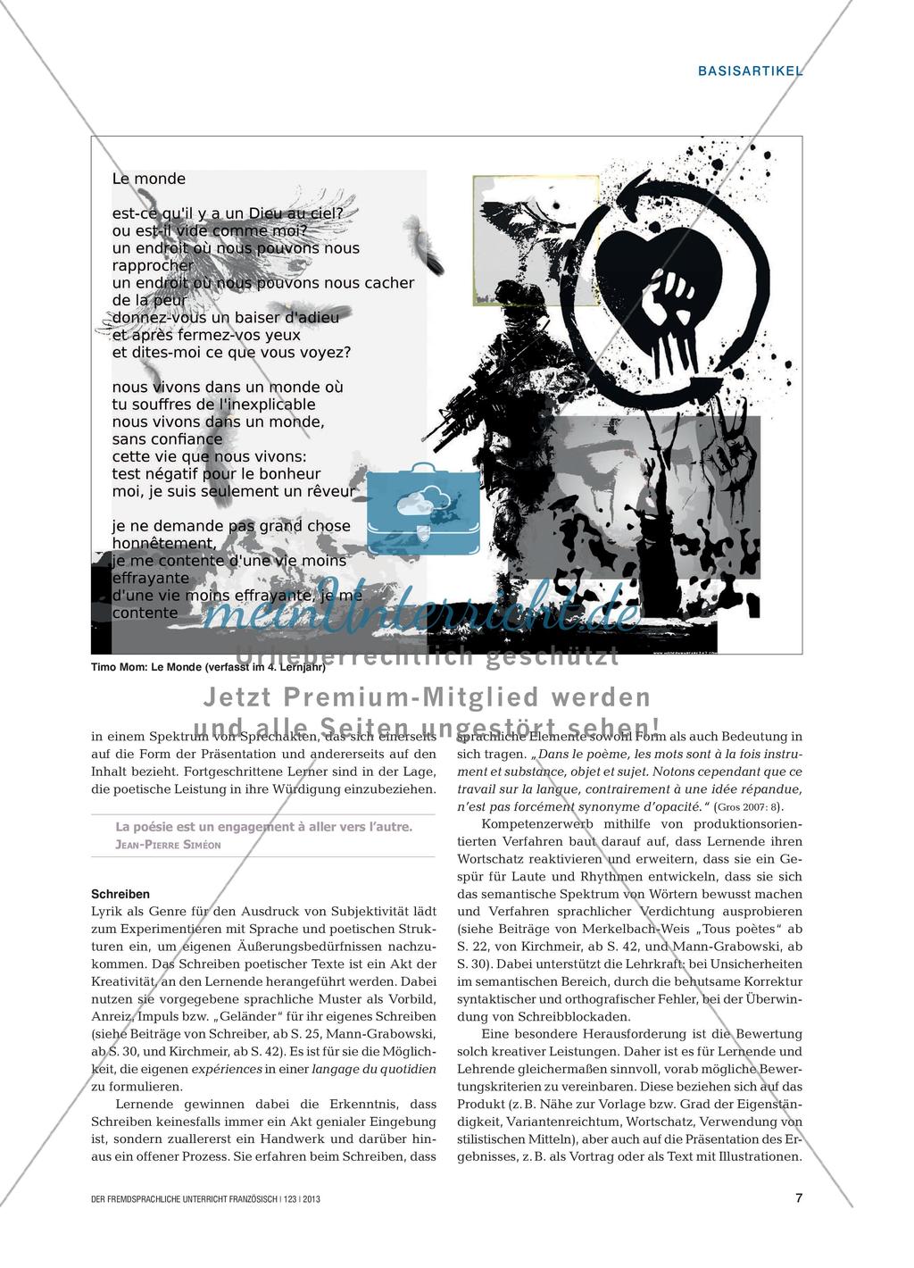 Poesie im Französischunterricht Preview 6