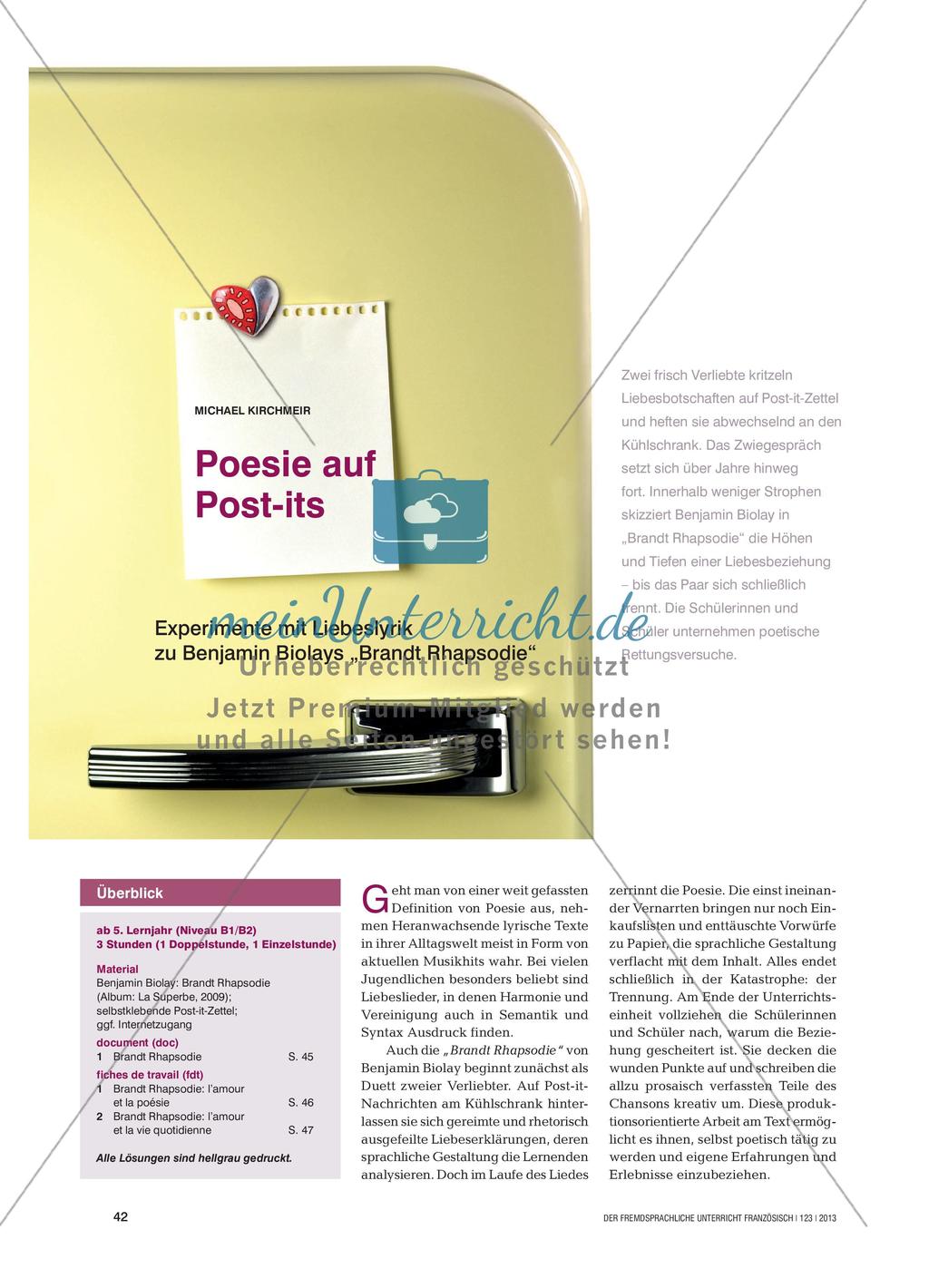 Liebeslyrik: Benjamin Biolay Preview 1