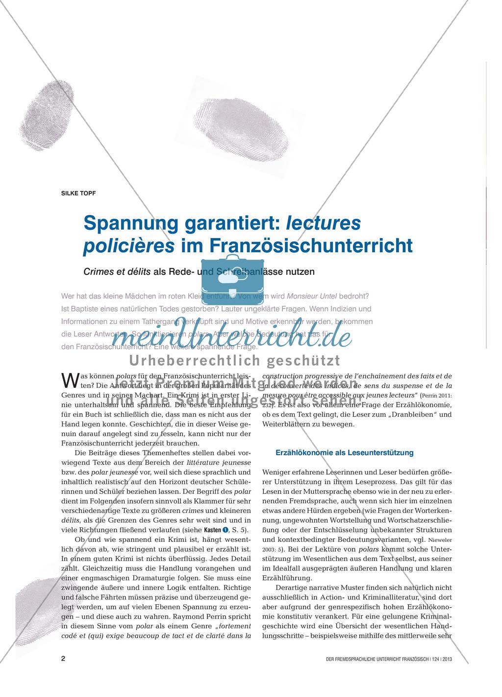 Lectures policières im Französischunterricht Preview 1