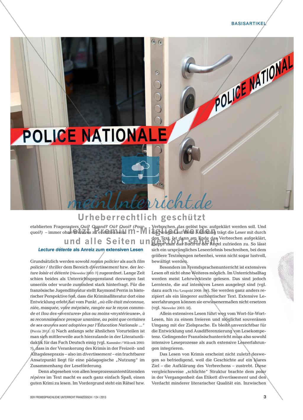 Lectures policières im Französischunterricht Preview 2