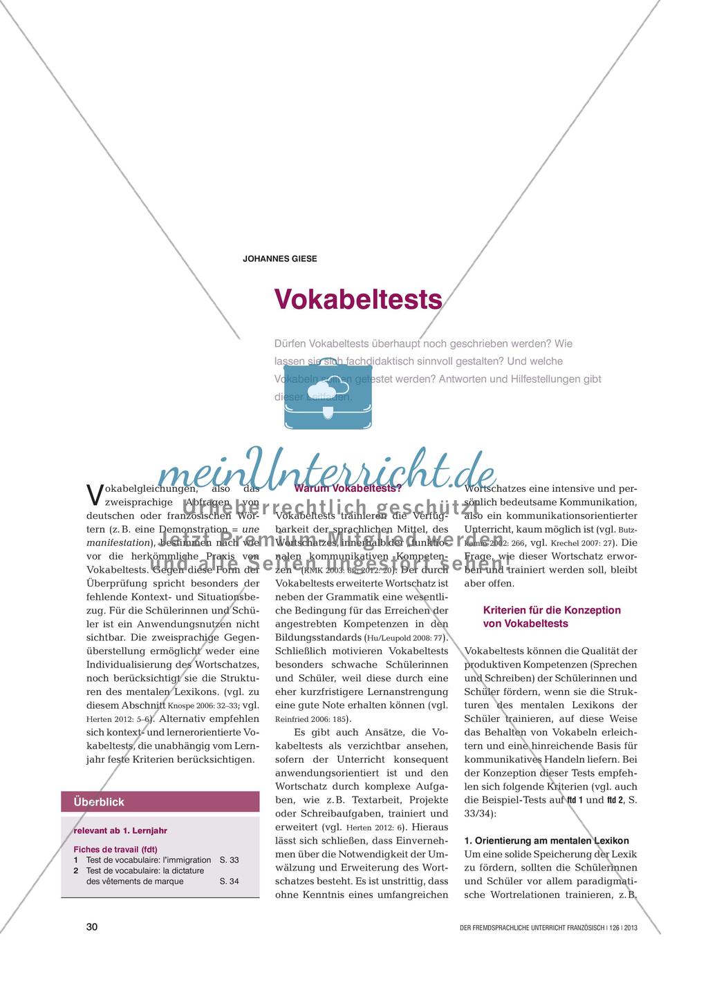 Vokabeltests Preview 1