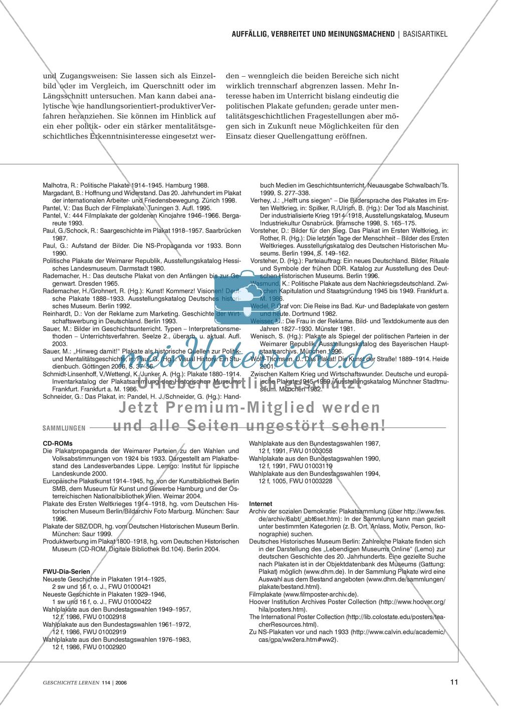 Plakate als Quellen im Geschichtsunterricht aus fachwissenschaftlicher und fachdidaktischer Perspektive Preview 10
